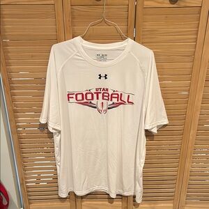 Under Armour White Short Sleeve Football Tee